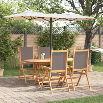Vidaxl 5 Piece Garden Dining Set Anthracite Solid Wood Acacia