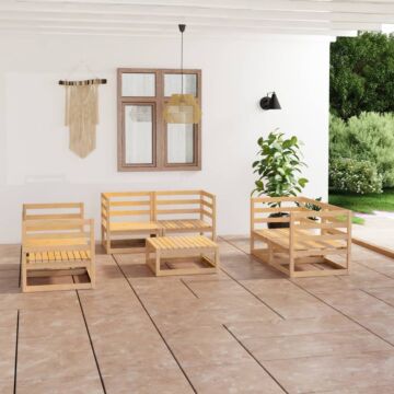 Vidaxl 7 Piece Garden Lounge Set Solid Pinewood