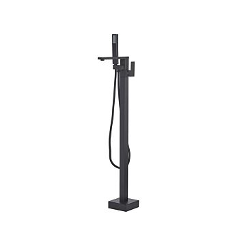 Freestanding Bath Mixer Tap Black Faucet Shower Kit Floor Mounted Beliani