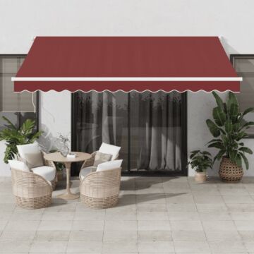 Vidaxl Automatic Retractable Awning Burgundy 400x300 Cm