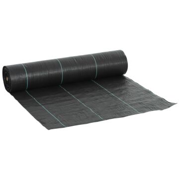 Outsunny 2m X 90m Weed Control Membrane, Heavy Duty Weed Control Barrier Fabric, 90gsm Ground Cover For Patios, Garden, Flower Beds, Landscaping