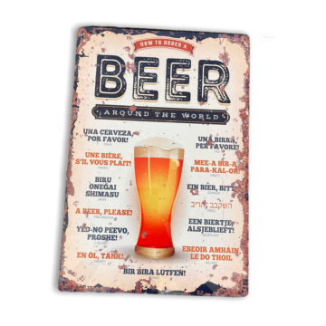 Vintage Metal Sign - How To Order A Beer Around The World