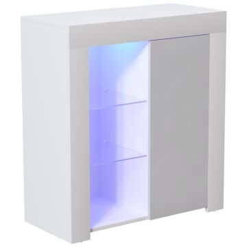 Azura 1 Door Led Sideboard, White & Grey