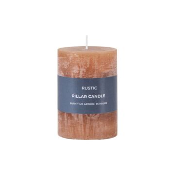 Pillar Candle Rustic Amber (2pk) 70x70x95mm