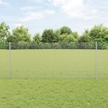 Vidaxl Welded Wire Fence With 88 U Posts Silver 1x100 M Steel