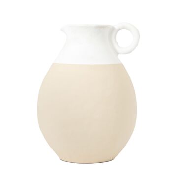 Tinos Pitcher Vase Large White Natural D220x300mm