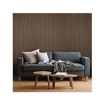 Fuse Acoustic Wooden Wall Panel In Smoked Oak, 2.4m X 0.6m