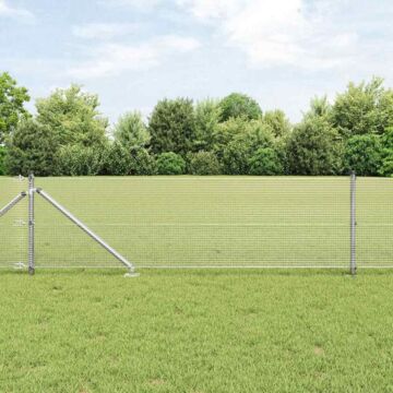 Vidaxl Welded Wire Fence With 13 Spike Posts 0.5x50 M Galvanised Steel
