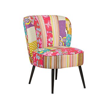 Armchair Multicolour Fabric Patchwork Armless Accent Chair Armless Metal Legs Modern Design Living Room Bedroom Beliani