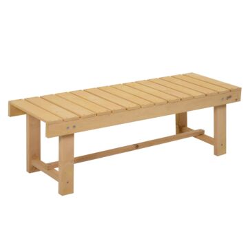 Outsunny 2-seater Outdoor Indoor Garden Wooden Bench Patio Loveseat Fir 110l X 38w X 35h Cm Natural