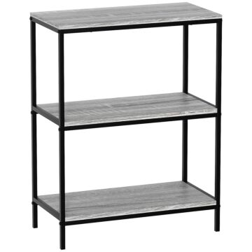 Vida Designs Brooklyn 3 Tier Bookcase, Grey