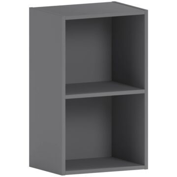 Vida Designs Oxford 2 Tier Cube Bookcase, Grey