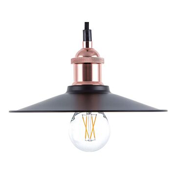 Pendant Lamp Black Metal Industrial Style Ceiling Light 22 Cm Beliani