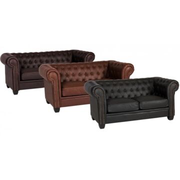 Winston 2 Seater Sofa Leather & Pvc Auburn Red