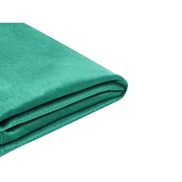 Bed Frame Cover Green Velvet For Bed 140 X 200 Cm Removable Washable Beliani