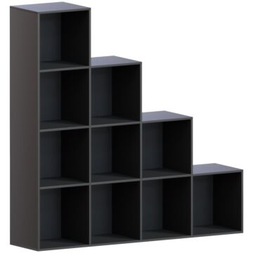 Vida Designs Durham 10 Cube Staircase Storage Unit, Black