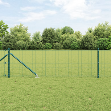 Vidaxl Euro Fence With 13 Spike Posts 0.6x50 M Galvanised Steel Green