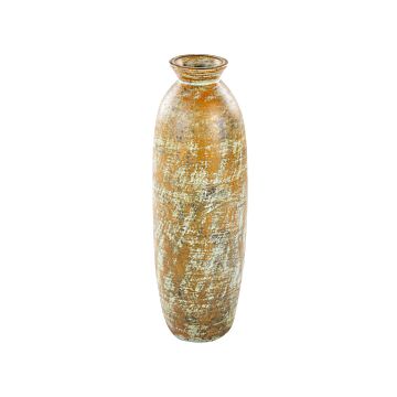 Decorative Vase Gmulticolour Terracotta Earthenware Faux Aged Distressed Finish Natural Style For Dried Flowers Beliani