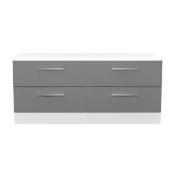 Contrast 4 Drawer Bed Box In Dusk Grey & White