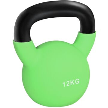 Homcom Soft Kettlebell, 12kg Kettle Bell With Non-slip Handle For Home Gym Weight Lifting And Strength Training, Green