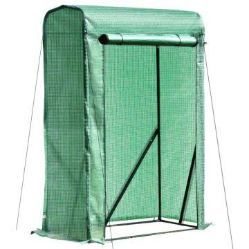 Outsunny Outdoor Pe Greenhouse Steel Frame Plant Cover With Zipper 100l X 50w X 150hcm - Green