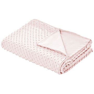 Weighted Blanket Cover Pink Polyester Fabric 100 X 150 Cm Dotted Pattern Modern Design Bedroom Textile Beliani