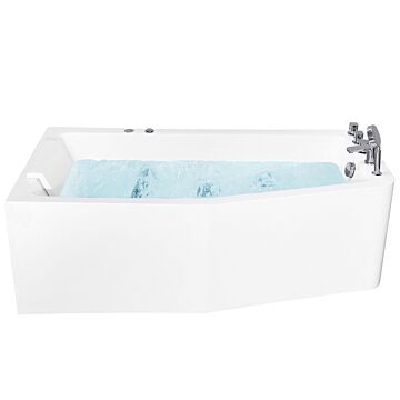 Bathtub Right Acrylic With Massage Function Whirlpool 1700 X 800 Mm Left Hand With Headrest Classic Design Beliani