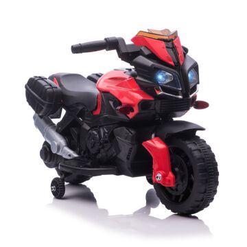Homcom Kids Electric Pedal Motorcycle Ride-on Toy Battery Powered Rechargeable 6v Realistic Sounds 3 Km/h Max Speed For Girls Boy 18-48 Months Red