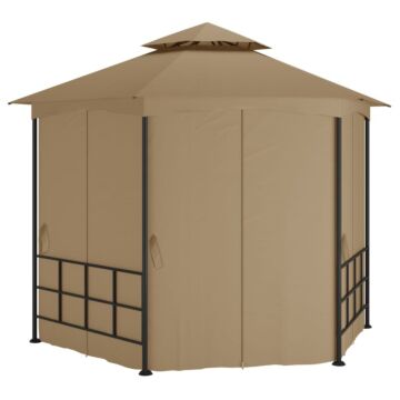 Vidaxl Gazebo With Sidewalls 3.1x2.7 M Taupe