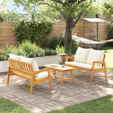 Vidaxl 3 Piece Bistro Set With Cushions Solid Wood Acacia