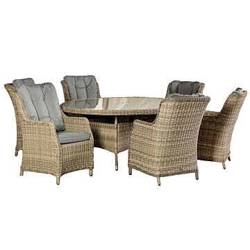 Wentworth 6 Seater Ellipse Highback Comfort Dining Set 
200 X 145cm Table With 6 Highback Comfort Chairs Including Cushions