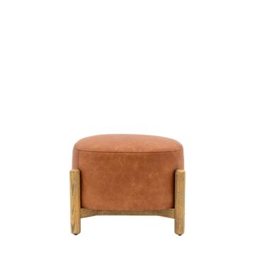 Tindon Footstool Vintage Brown Leather 450x380x360