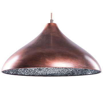 Ceiling Light Pendant Copper With Cracked Glass Lamp Beliani