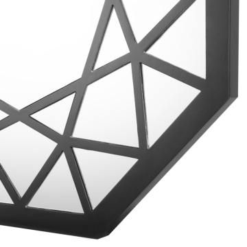 Wall Hanging Mirror Black 80 X 80 Cm Octagonal Geometric Frame Beliani