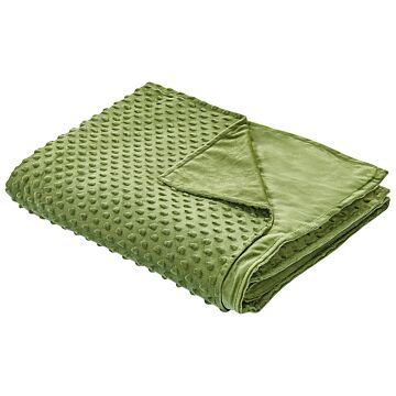 Weighted Blanket Cover Green Polyester Fabric 150 X 200 Cm Dotted Pattern Modern Design Bedroom Textile Beliani