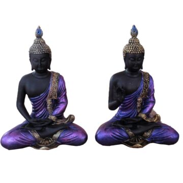 Decorative Purple And Black Buddha - Lotus