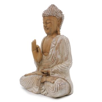 Buddha Statue Whitewash - 40cm Teaching Transmission