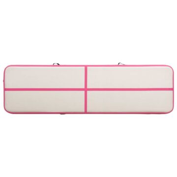 Vidaxl Inflatable Gymnastics Mat With Pump 600x100x20 Cm Pvc Pink