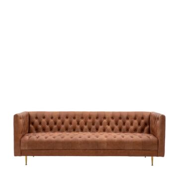 Dalton Sofa Antique Brown Leather 810x2100x735mm