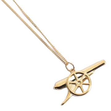 Arsenal Fc 18ct Gold Plated On Silver Cannon Pendant & Chain