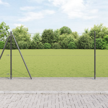 Vidaxl Hexagon Fence Grey 1,2x10 M Steel, Vidaxl Fence Posts With Base Plates 7 Pcs Ø32mm 68,5cm Galvanised Steel