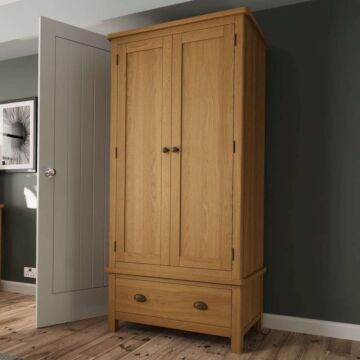 Double Wardrobe Rustic Oak