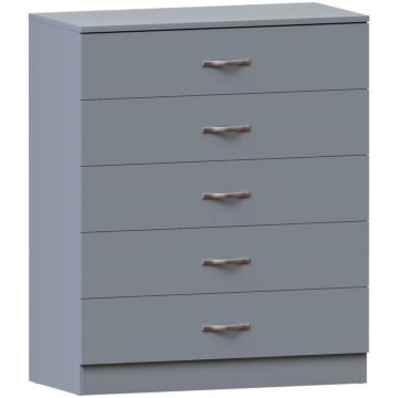 Vida Designs Riano 5 Drawer Chest, Grey