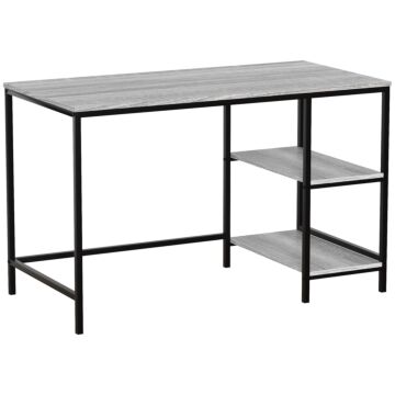 Vida Designs Brooklyn Desk With 2 Shelves, Grey