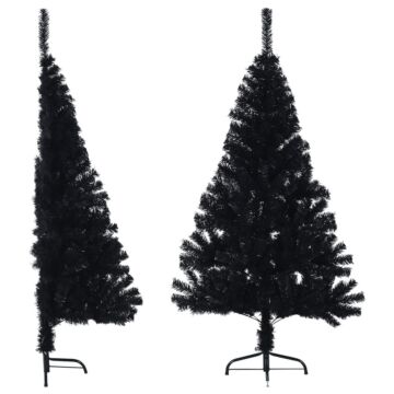 Vidaxl Artificial Half Christmas Tree With Stand Black 120 Cm Pvc