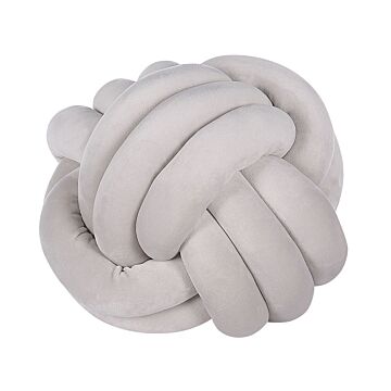 Decorative Cushion Grey Velvet Knot Pillow 30 X 30 Cm Decor Accessories Beliani