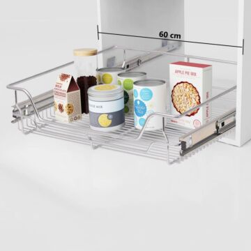 Vidaxl Pull-out Wire Baskets 2 Pcs Silver 600 Mm