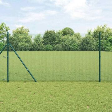 Vidaxl Welded Wire Fence With 13 Posts Green 1.2x50 M Steel