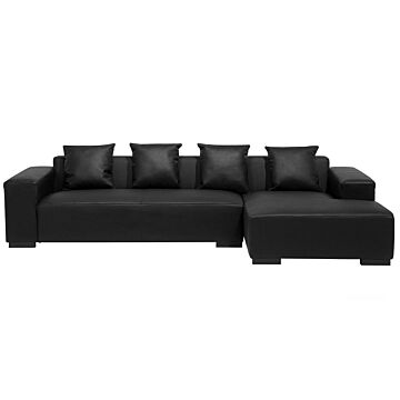 Corner Sofa Black Leather Modular Pieces Left Hand L-shaped Beliani