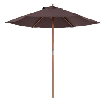 Outsunny 2.5m Wood Wooden Garden Parasol Sun Shade Patio Outdoor Umbrella Canopy New(coffee)